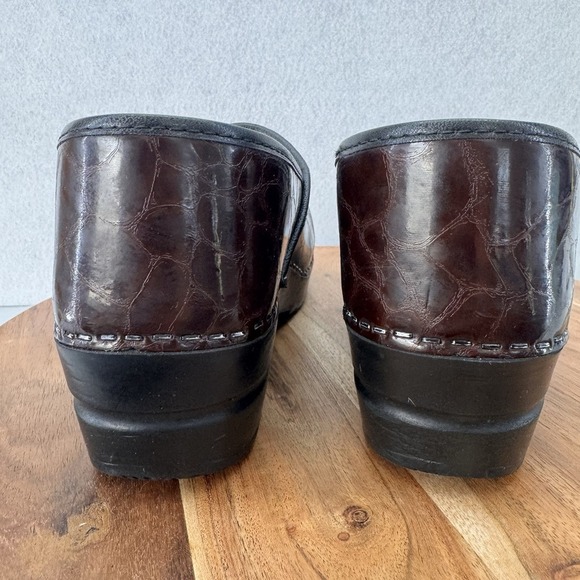 Sanita Brown Patent Leather Tortoise‎ Shell Danish Clogs Women's Sz US 9 EU 40 - Picture 6 of 10